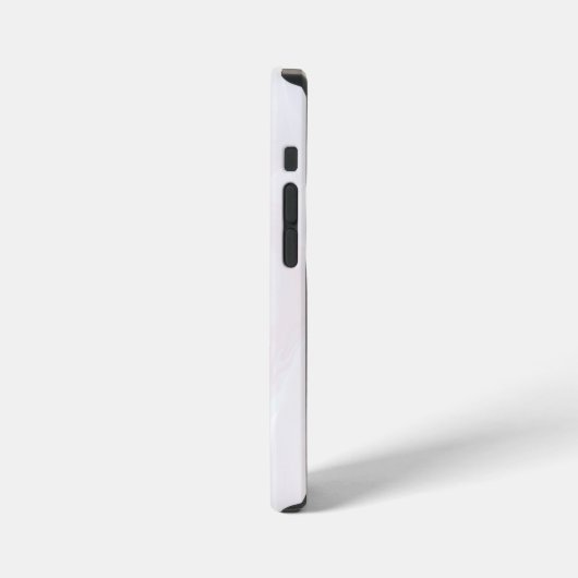 Elegant White Marbled Textured iPhone Hülle (Linke Seite)