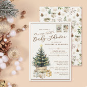 Elegant White Merry Little Christmas Baby Shower Einladung