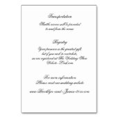 Elegant White Minimal Wedding Detail Cards Tischnummer (Rückseite)