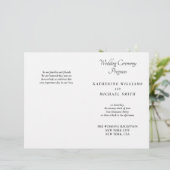 Elegant White Minimal Wedding Programs (Stehend Vorderseite)