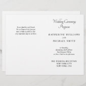 Elegant White Minimal Wedding Programs (Vorne/Hinten)