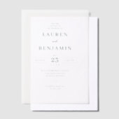 Elegant White Minimalist Wedding Pergament Einladungen (Versetzt)