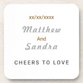 Elegant White Minimalist Wedding Table Drink Getränkeuntersetzer (Vorderseite)