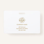 Elegant White Minimalistisch Company Mitarbeiter F Ausweis (Rückseite)