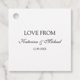 Elegant White Minimalistisch Wedding Script Gesche Geschenkanhänger
