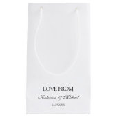 Elegant White Minimalistisch Wedding Script Gesche Kleine Geschenktüte (Vorderseite)