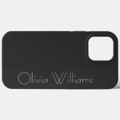 Elegant White Monogram | Stilvoll modern Minimalis Case-Mate iPhone Hülle (Rückseite (Horizontal))