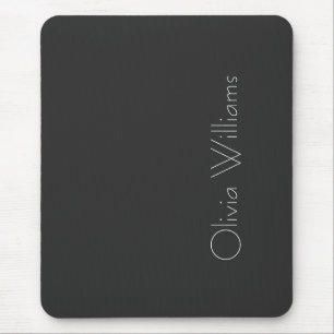 Elegant White Monogram   Stilvoll modern Minimalis Mousepad