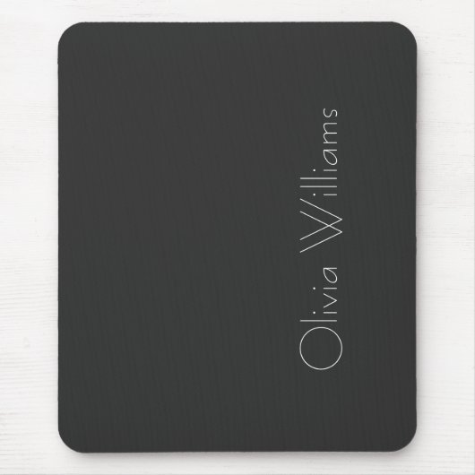 Elegant White Monogram | Stilvoll modern Minimalis Mousepad (Vorne)