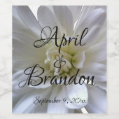 Elegant White Mum chrysanthemum Weinetikett (Einzelnes Label)