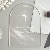 Elegant White Nautical Compass Wedding Acryleinladungen