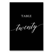 Elegant White on Black Calligraphy Table 20 Tischnummer (Vorderseite)