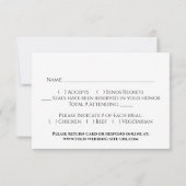 Elegant White or Ivory Reflecting Rose Wedding RSVP Karte (Rückseite)