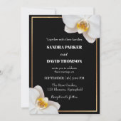 elegant white orchid blooms wedding einladung (Vorderseite)