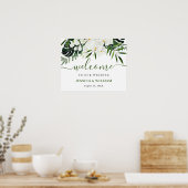 Elegant White Orchid Bohemian Wedding Welcome Sign Poster (Küche)