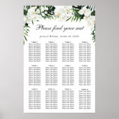 Elegant White Orchid Boho 12 Tables SITZENDE CHART Poster (Vorne)