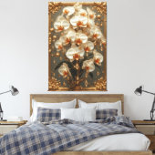 Elegant White Orchid Bouquet Leinwanddruck (Insitu (Schlafzimmer))