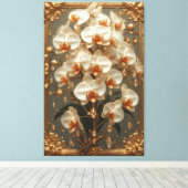 Elegant White Orchid Bouquet Leinwanddruck (Insitu (Holzboden))