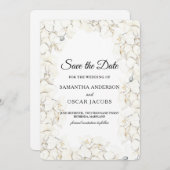Elegant White Orchid Floral Save The Date (Vorne/Hinten)