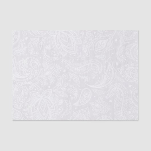 Elegant White Paisley Lace Seidenpapier (Vorderseite)