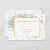 ELEGANT WHITE PASTEL HOLOGRAPHIC CUSTOM UAWG RSVP KARTE (Vorderseite)