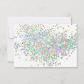 ELEGANT WHITE PASTEL HOLOGRAPHIC CUSTOM UAWG RSVP KARTE (Rückseite)