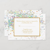 ELEGANT WHITE PASTEL HOLOGRAPHIC CUSTOM UAWG RSVP KARTE (Vorne/Hinten)