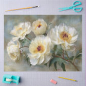 Elegant White Peonies in Bloom Seidenpapier (Basteln)