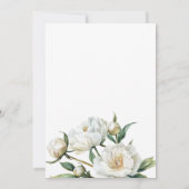 Elegant White Peonies Watercolor Floral Wedding Einladung (Rückseite)