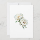 Elegant White Peony & Sage Green Floral Wedding Einladung (Rückseite)