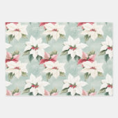 Elegant White Pink Christmas Poinsettias Geschenkpapier Set (Vorderseite)