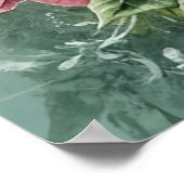 Elegant White Pink Christmas Poinsettias Poster (Ecke)