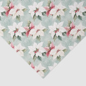 Elegant White Pink Christmas Poinsettias Seidenpapier (Ausschnitt)