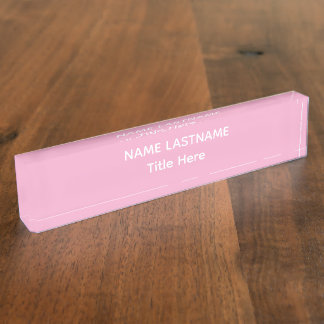 Elegant white & pink custom name Desk Nameplate Namensplakette