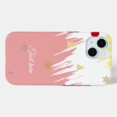 Elegant White & Pink Girly Case-Mate iPhone Hülle (Rückseite (Horizontal))