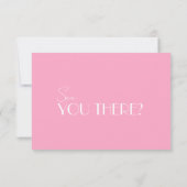 Elegant White Pink Minimalist QR Code Wedding RSVP Karte (Rückseite)