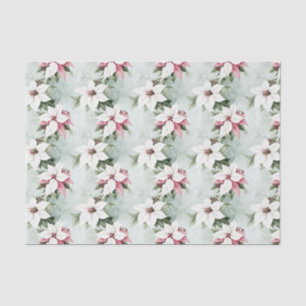 Elegant White Pink Poinsettias Weihnachten Seidenpapier