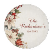 Elegant White Poinsettia Custom Christmas Schneidebrett (Vorderseite)