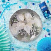Elegant White Poinsettia Pappteller (Party)