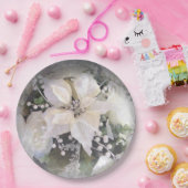 Elegant White Poinsettia Pappteller (Party)