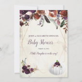 Elegant White Pumpkin Kennen Sie Mommy Game Einladung (Rückseite)