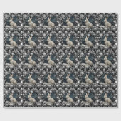 Elegant white rabbit Christmas snowflakes Geschenkpapier (Flach)