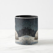 Elegant white rabbit Christmas snowy woodland  Tasse (Zentrum)