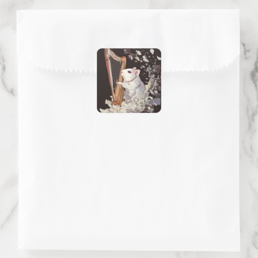 Elegant White Rat Sticker – Fantasy Design (Tasche)