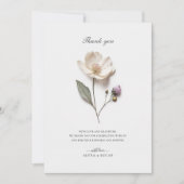 Elegant White Rose Chic Wedding Dankeschön Card Dankeskarte (Vorderseite)