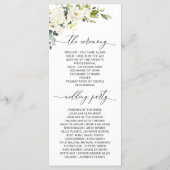 Elegant White Rose Eucalyptus Wedding Ceremony Pro Programm (Rückseite)