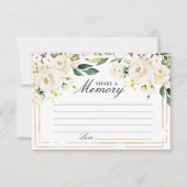 Elegant White Rose Funeral Share a Memory Card RSVP Karte (Vorderseite)