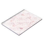 Elegant White Rose Gold Eye Sun Moon Mandala Notizblock (Linke Seite)