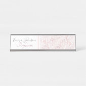 Elegant White Rose Gold Eye Sun Moon Mandala Schreibtischnamensplakette (Vorderseite )