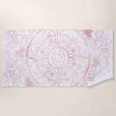 Elegant White Rose Gold Eye Sun Moon Mandala Strandtuch (Vorderseite)